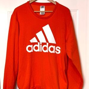 Men's Adidas Essentials Big Logo Fleece Sweatshirt EUC Size XL Orange